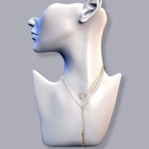 Eappy Simple Y Gold Layered Necklace